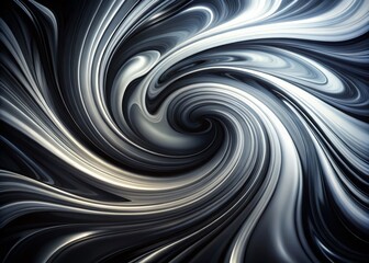 Abstract Black and White Low Light Photography of Swirling Fluid Lines - Artistic and Modern Visuals for Creative Projects