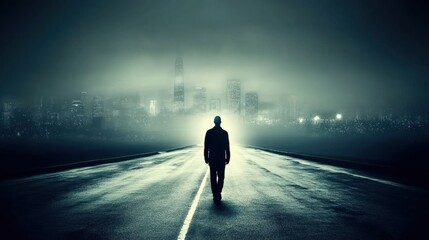 Lonely Figure in the Mist: Solitude Amid the Urban Landscape