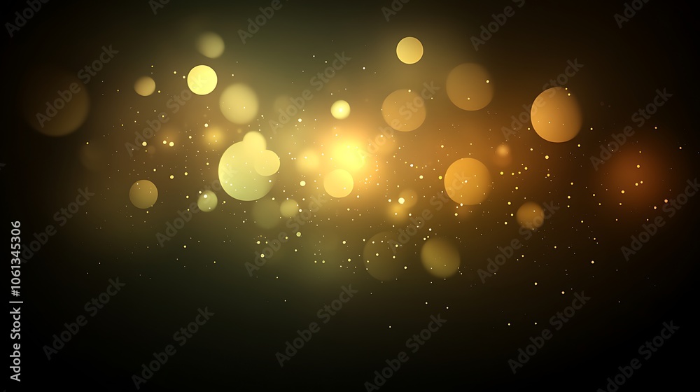 Poster abstract golden bokeh background minimalist white background with space for text