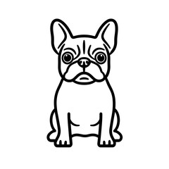 minimalistic illustration of French dog