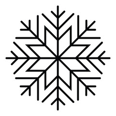 Snow icon, snowflake icon, vector, silhouette.  Winter Icons, Snowflake symbol. Line art black. Vector illustration. 