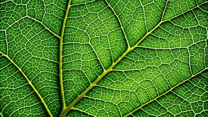 Obraz premium The Intricate Network of Veins Within a Single Leaf, A Symphony of Green Hues and Delicate Structure