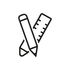 Pencil and ruler icon