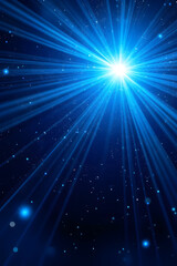 Abstract futuristic background with blue glowing light rays, stars, and space. Digital technology concept with a starry sky, black hole, or wormhole in the universe, big data connection.