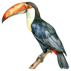 Fototapeta premium PNG An isolated toucan illustration watercolor nature.