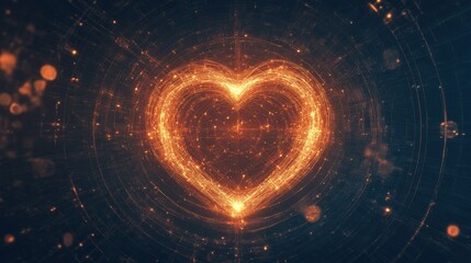 Fototapeta premium Glowing Heart of the Universe: A Cosmic Love Affair