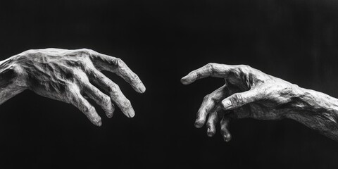 Fototapeta premium Hands Reaching for Each Other