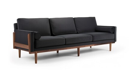 Furniture placed on a white background creates an elegant and inviting space. A harmonious display of home furnishings that inspires interior design.