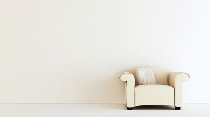 Furniture placed on a white background creates an elegant and inviting space. A harmonious display of home furnishings that inspires interior design.