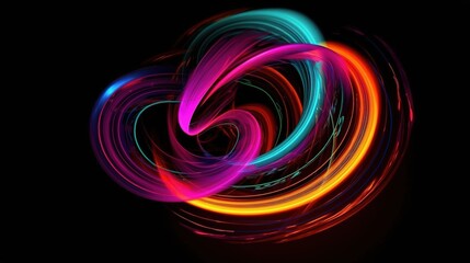 Dynamic Neon Swirl Effect with Vibrant Colors