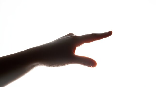 A Silhouetted Hand Reaching Out with Forefinger Extended