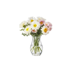 Fototapeta premium White and Pink Daisies in a Glass Vase