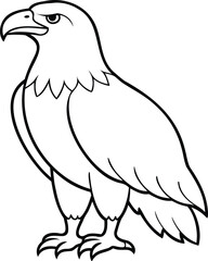 Fototapeta premium Bold Eagle Black and White Clip Art Illustration