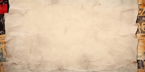 Obraz premium Old ripped torn grunge paper backgrounds creased crumpled poster backdrop surface placard, brown poster empty space 