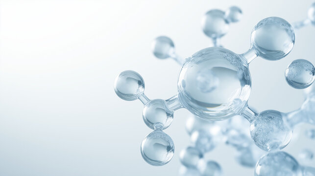 dna molecule background, Hyaluronic acid ingredient, transparent liquid texture, fluid, bubbles in water
