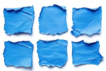 Fototapeta premium torn blue paper isolated on white background