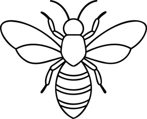 Bee Black and White Clip Art Illustration