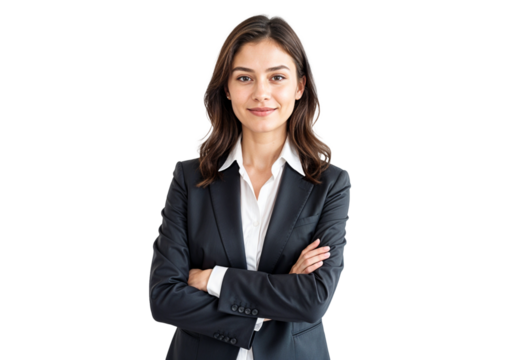 Attractive young business woman with arms crossed 
