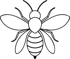 Bee Black and White Clip Art Illustration