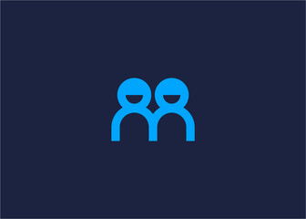 Letter m with people logo icon design vector design template inspiration