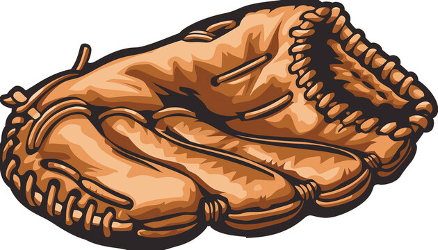 baseball glove brown leather style clip art preview
