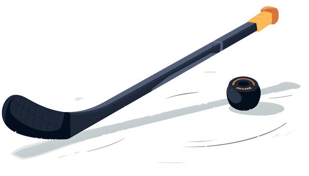 hockey stick and puck on white background clip art preview