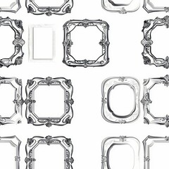 Seamless pattern of frames isolated on a white background.