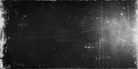 A black background with a thin white border, vintage distressed old photo light leaks film grain dust and scratches texture overlay with vignette border	
