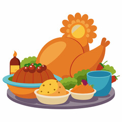 Thanksgiving Turkey with Side Dishes 