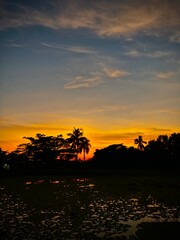 sunset on the village 