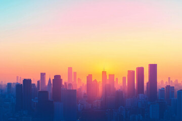 Fototapeta premium Quiet Beginnings A City at First Light