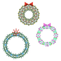 クリスマスリースのベクターイラスト。