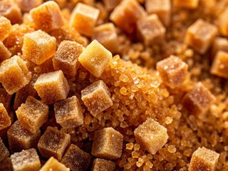 Close-Up of Brown Sugar Texture - Natural Sugar Crystals, Healthy Sweetener, Organic Ingredients, Culinary Uses, Food Photography, Sweetness, Natural Crystals, Gourmet Sugar, Health Benefits