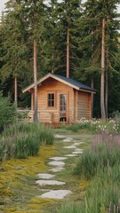 small cabin in nature