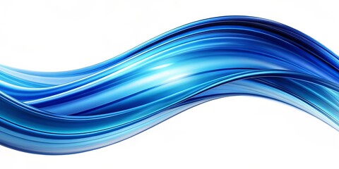 Fluidic abstract blue wave with a delicate curvature, a minimalist design element for visual narratives.