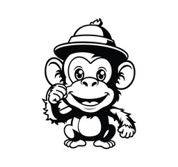 Fototapeta premium Cute little monkey vector