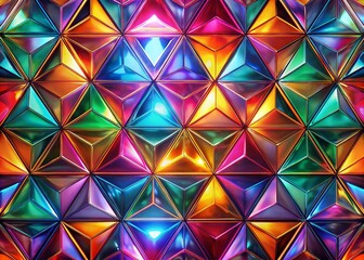 Colorful Seamless Pattern of Equilateral Triangles in Sunlight for Home Decoration, Wallpaper, Wrapping Paper, and Fabric - Vibrant Geometric Design