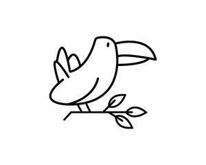 Toucan bird icon vector symbol design illustration