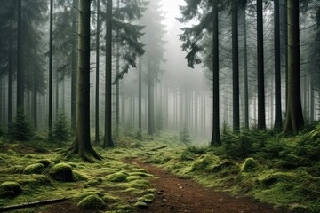 Obraz premium Forest landscape woodland outdoors.