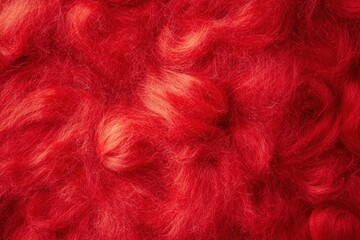 Obraz premium A close-up view of vibrant red, fluffy fibers that resemble soft, textured material.