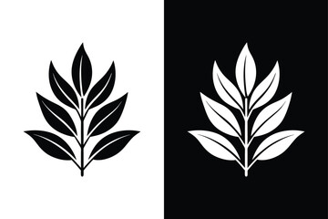 Medicinal Herb Icon. Sage Plant Silhouette for Herbal and Spice Designs