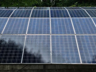 solar panels on a roof