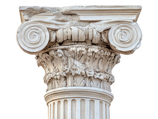 Detailed View of Ancient Greek Corinthian Column