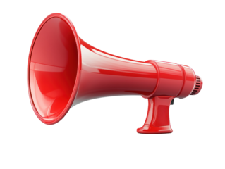 Bright Red Megaphone for Announcements