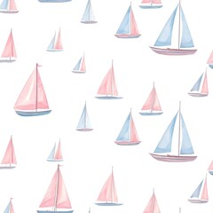 seamless pattern with sailing ships