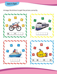Learn to spell. Worksheet for preschool education. Learn to read and write. word formation, word matching, vocabulary building, literacy development, phonics awareness, early reading & writing skills
