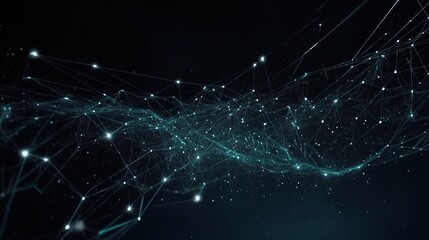 Obraz premium Abstract Digital Network of Particles and Lines