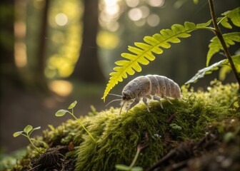 Microscopic Tardigrade: Transparent Eight-Legged Body Glimmers in Soft Morning Light