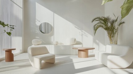 Minimalist Contemporary Living Room with Natural Elements