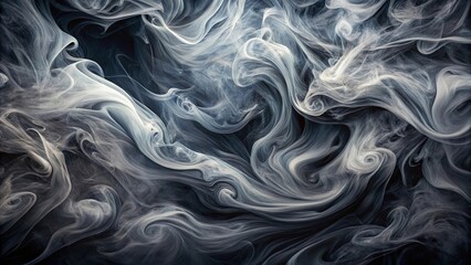 Abstract Smoke Swirls and Eddies, Dancing in the Dark